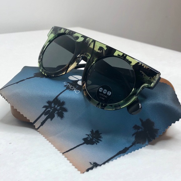 KOMONO Hippolyte Palms Sunglasses NEW green black shield style - Picture 5 of 10